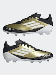 adidas Gold/White Messi F50 Kids League Firm/Multi-Ground Boots - Image 6 of 11