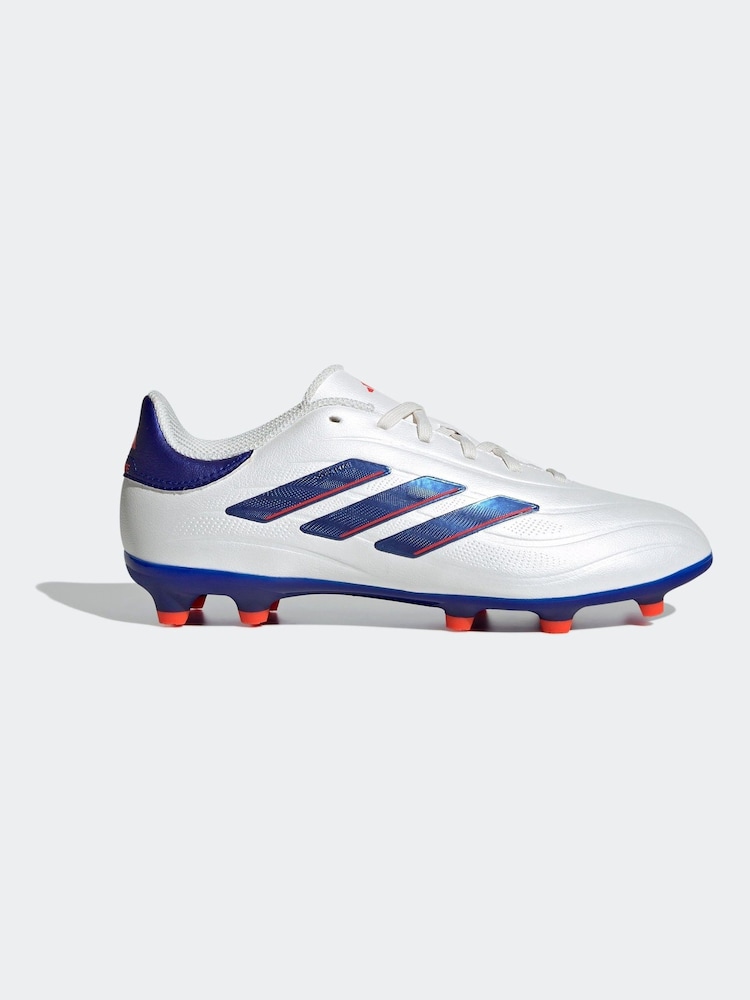 adidas White/Blue/Red Kids Copa Pure 2 League Firm Ground Boots - Image 1 of 11