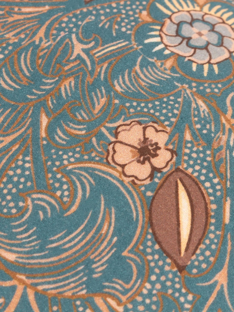 Wylder Blue Bolais Rectangular Floral Tasselled 100% Cotton Cushion - Image 6 of 6