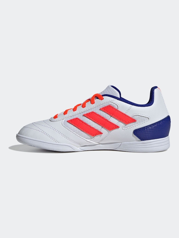 adidas White/Blue/Red Kids Super Sala II Indoor Football Boots - Image 2 of 10