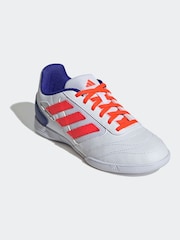 adidas White/Blue/Red Kids Super Sala II Indoor Football Boots - Image 3 of 10
