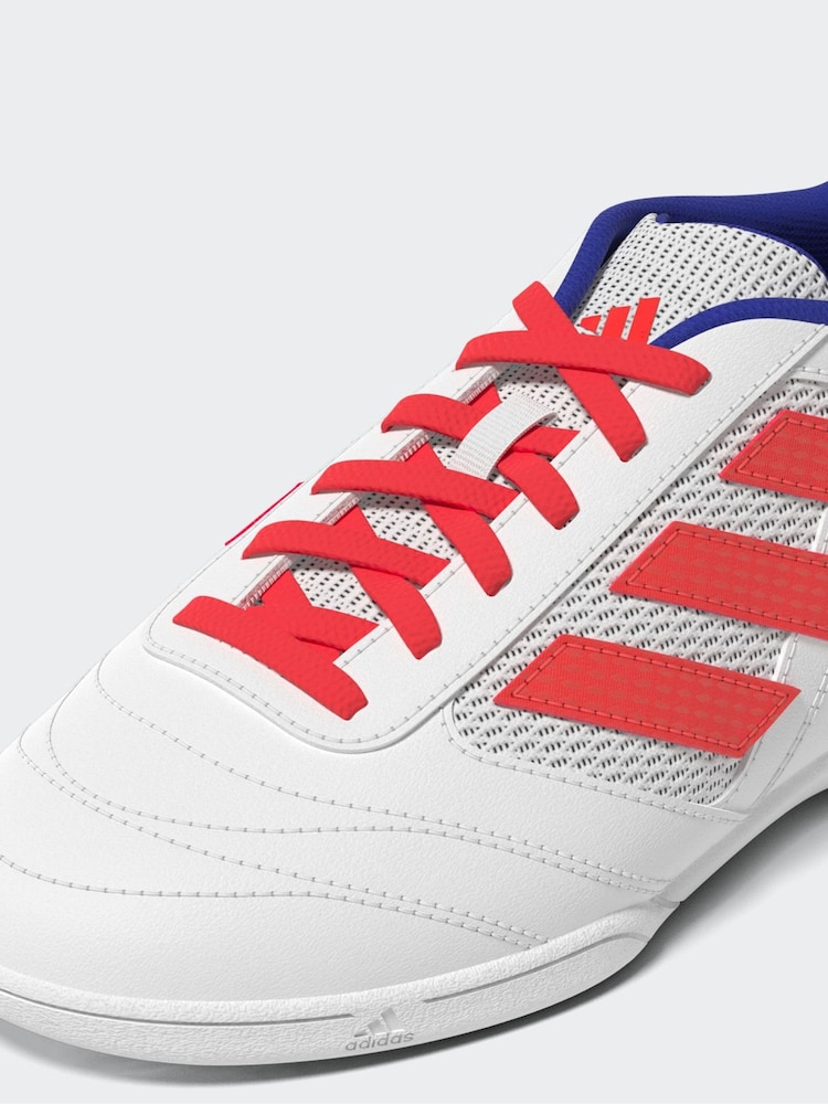 adidas White/Blue/Red Kids Super Sala II Indoor Football Boots - Image 8 of 10