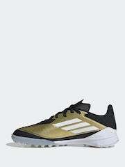 adidas Gold/White Kids F50 League Messi Turf Boots - Image 2 of 9