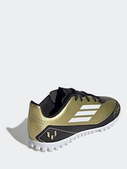 adidas Gold/White Kids F50 Club Messi Turf Boots - Image 3 of 8