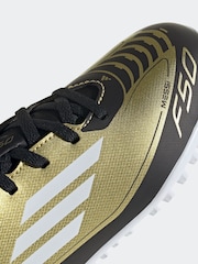 adidas Gold/White Kids F50 Club Messi Turf Boots - Image 7 of 8