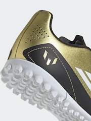 adidas Gold/White Kids F50 Club Messi Turf Boots - Image 8 of 8
