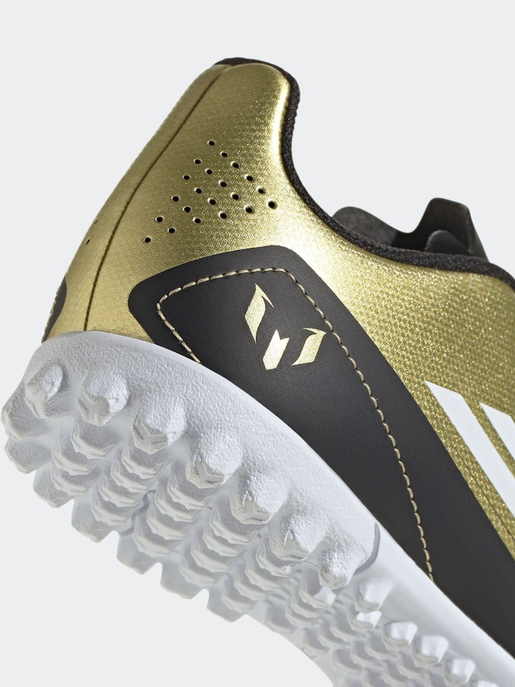 adidas Gold/White Kids F50 Club Messi Turf Boots - Image 8 of 8
