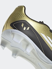 adidas Gold/White Messi F50 Kids Club Flexible Ground Football Boots - Image 7 of 9