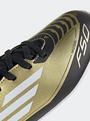 adidas Gold/White Kids F50 Club Messi Indoor Boots - Image 8 of 9
