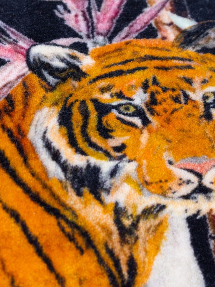 Wylder Noir Midnight Jungle Velvet Tasselled 100% Cotton Cushion - Image 5 of 5