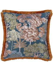 Wylder Navy Woodlands Floral Jacquard Cushion - Image 2 of 5