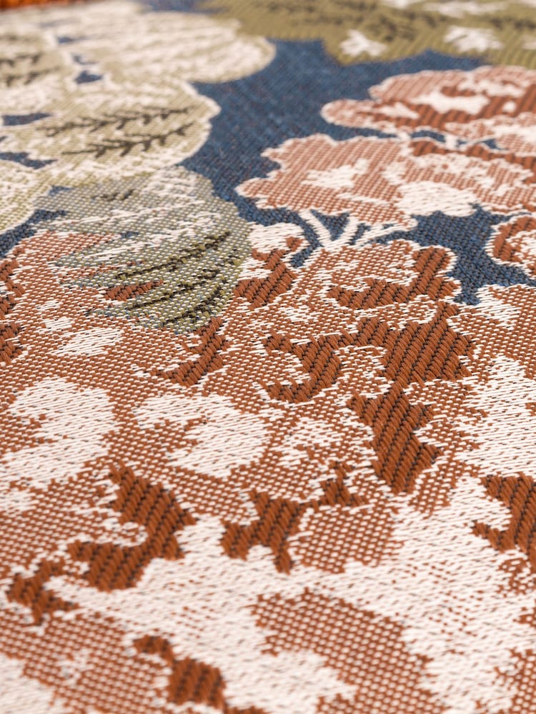 Wylder Navy Woodlands Floral Jacquard Cushion - Image 5 of 5