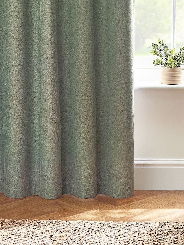 furn. Eucalyptus Dawn 100% Blackout Thermal Eyelet Curtains - Image 3 of 5