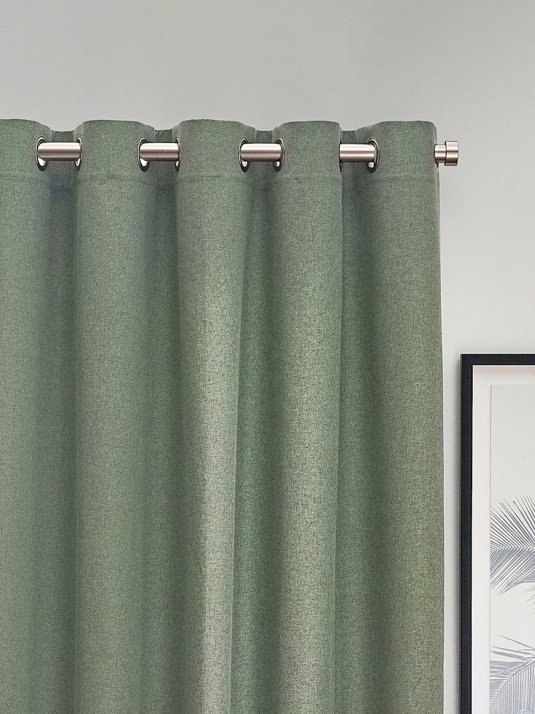 furn. Eucalyptus Dawn 100% Blackout Thermal Eyelet Curtains - Image 4 of 5