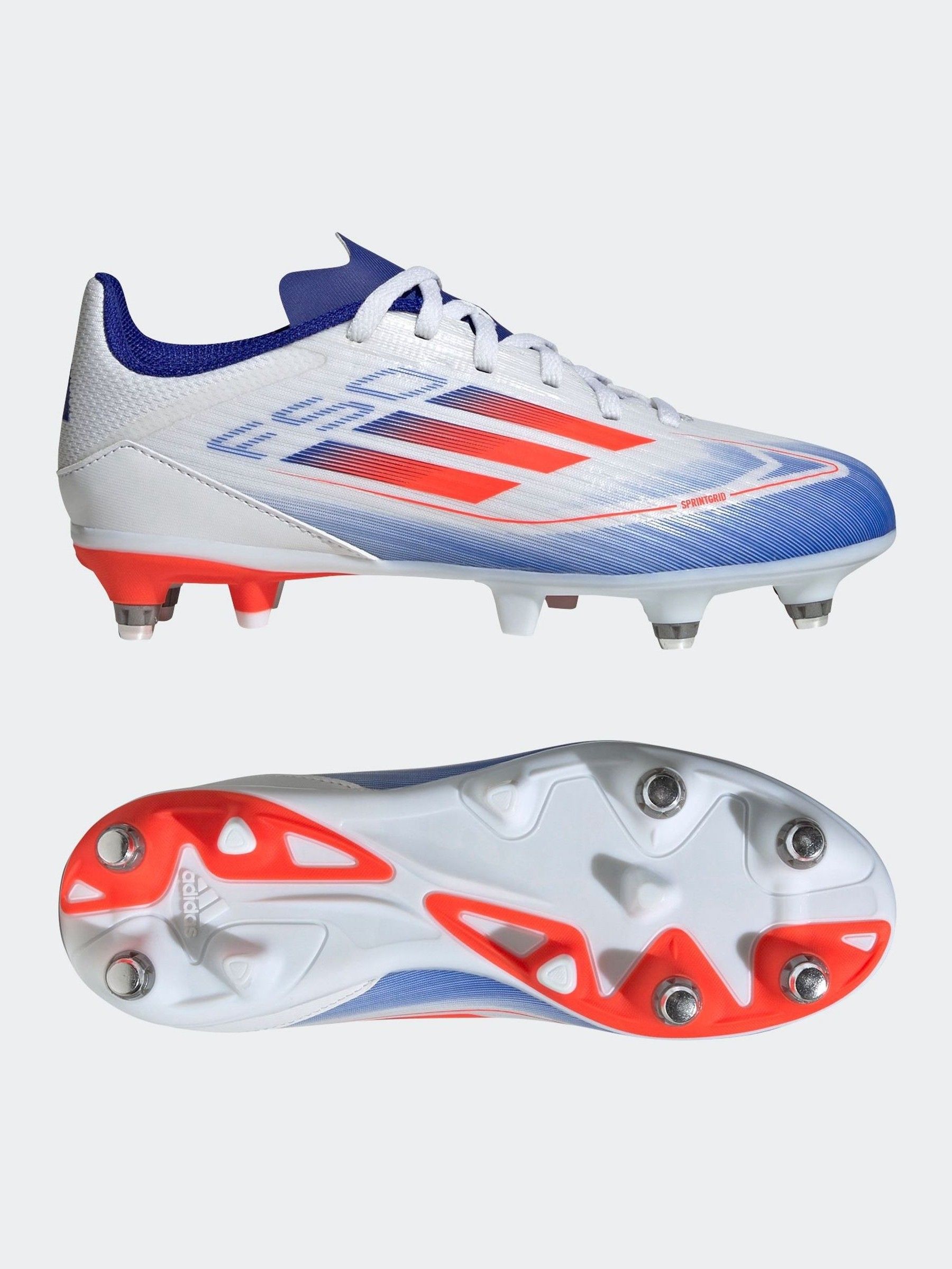 Buy adidas White Blue Red Kids F50 League Turf Football Boots from Next Luxembourg