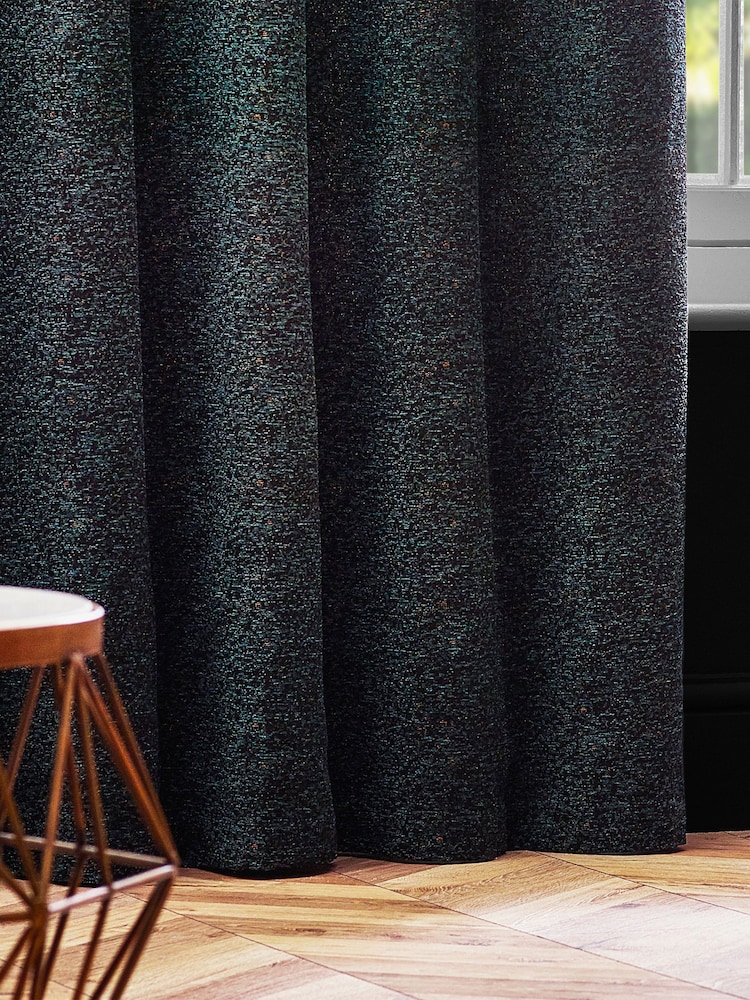 Riva Paoletti Emerald Galaxy Chenille Eyelet Curtains - Image 3 of 3