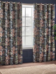 Wylder Navy Woodlands Floral Jacquard Eyelet Curtains - Image 1 of 5