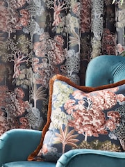Wylder Navy Woodlands Floral Jacquard Eyelet Curtains - Image 3 of 5