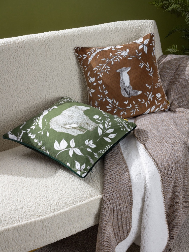 Furn Amber Buckthorn Fox Velvet Piped Cushion - Image 2 of 6