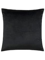 Riva Paoletti Grey/Black 50 x 50cm Henley Geometric Velvet Jacquard Cushion - Image 2 of 5