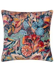 Wylder Multicolour Hebonne Velvet Piped 100% Cotton Cushion - Image 2 of 7