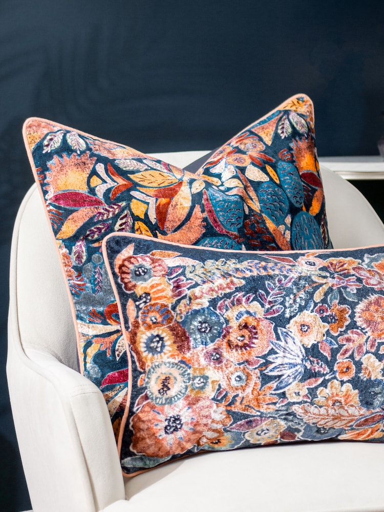 Wylder Hebonne Velvet Piped 100% Cotton Cushion - Imagen 2 de 7 Wylder Hebonne Velvet Piped 100% Cotton Cushion - Imagen 2 de 7