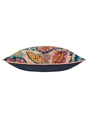 Wylder Multicolour Hebonne Velvet Piped 100% Cotton Cushion - Image 4 of 7