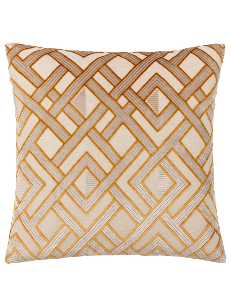 Riva Paoletti 50 x 50cm Henley Geometric Velvet Jacquard Cushion - صورة 1 من 5