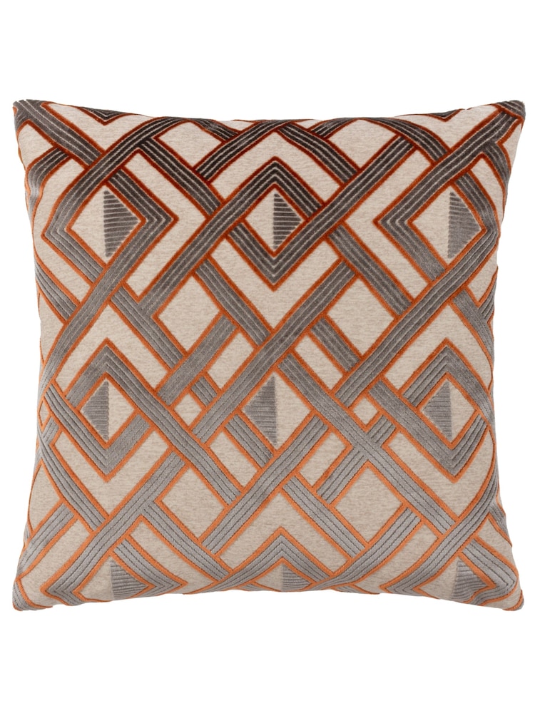 Riva Paoletti 50 x 50cm Henley Geometric Velvet Jacquard Cushion - Imagem 1 de 5