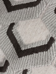 Riva Paoletti Grey/Black 45 x 45cm Ledbury Velvet Jacquard Cushion - Image 5 of 5