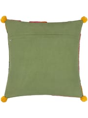 Furn Multicolour Poppy Embroidered 100% Cotton Cushion - Image 3 of 6