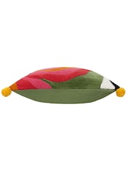 Furn Multicolour Poppy Embroidered 100% Cotton Cushion - Image 5 of 6