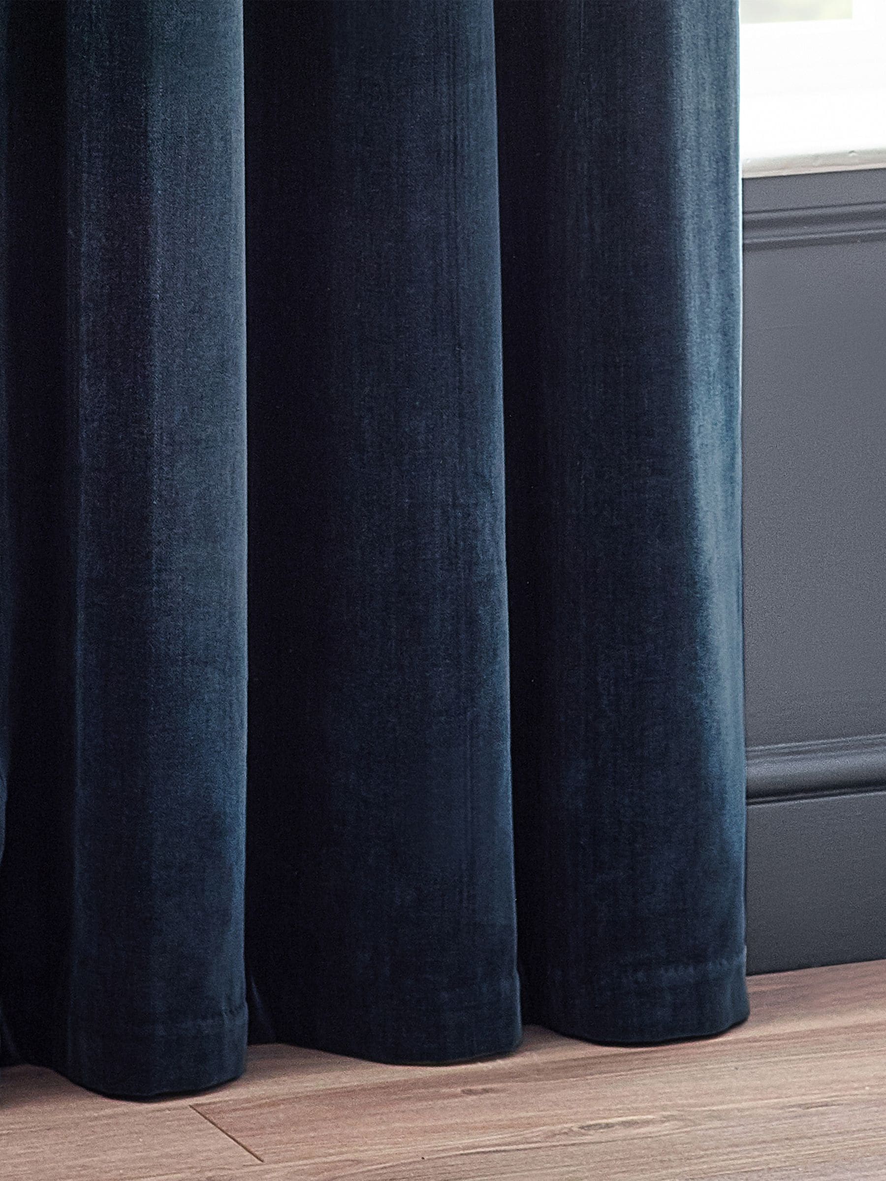 Buy Yard Navy Blue Heavy Chenille Lined Eyelet Curtains from Next USA