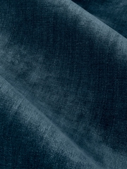 Yard Navy Blue Heavy Chenille Velvet Room Darkening Eyelet Curtains - Image 5 of 5