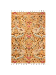 Wylder Nature Yellow Charais Floral Tasselled Indoor 100% Cotton Rug - Image 2 of 6