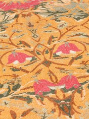 Wylder Nature Yellow Charais Floral Tasselled Indoor 100% Cotton Rug - Image 3 of 6