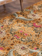 Wylder Nature Yellow Charais Floral Tasselled Indoor 100% Cotton Rug - Image 5 of 6