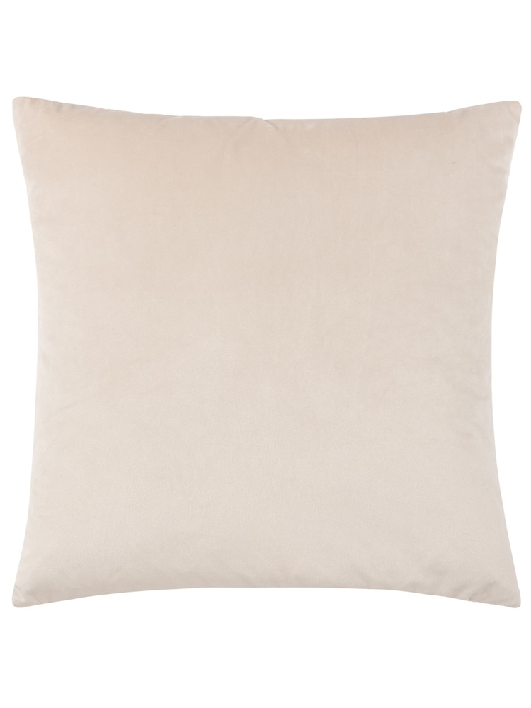 Riva Paoletti Warm Taupe 50 x 50cm Henley Geometric Velvet Jacquard Cushion - Image 2 of 5