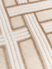 Riva Paoletti Warm Taupe 50 x 50cm Henley Geometric Velvet Jacquard Cushion - Image 5 of 5
