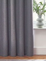furn. Charcoal Dawn 100% Blackout Thermal Eyelet Curtains - Image 3 of 5