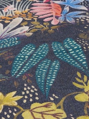 Wylder Midnight Blue Dell Tropical Tasselled Indoor 100% Cotton Rug - Image 4 of 6