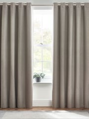 furn. Grey Dawn 100% Blackout Thermal Eyelet Curtains - Image 1 of 3