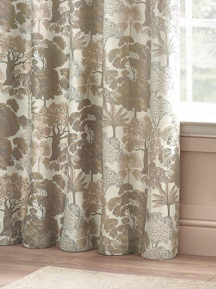 Wylder Natural Woodlands Floral Jacquard Eyelet Curtains - Image 3 of 3