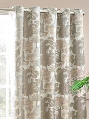 Wylder Natural Woodlands Floral Jacquard Eyelet Curtains - Image 4 of 5