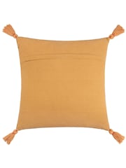 Wylder Gold White Tiger Embroidered Tasselled 100% Cotton Cushion - Image 3 of 6