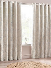 Wylder Natural Sophia Floral Jacquard Eyelet Curtains - Image 2 of 5