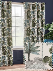 Wylder Green Woodlands Floral Jacquard Eyelet Curtains - Image 1 of 5
