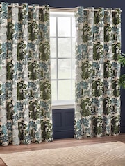 Wylder Green Woodlands Floral Jacquard Eyelet Curtains - Image 2 of 5