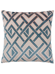 Riva Paoletti 50 x 50cm Henley Geometric Velvet Jacquard Cushion - صورة 1 من 5