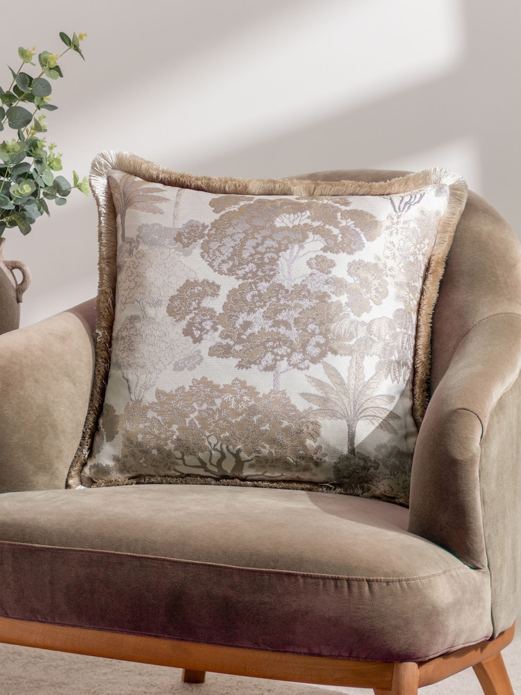 Wylder Natural Woodlands Floral Jacquard Cushion - Image 1 of 5